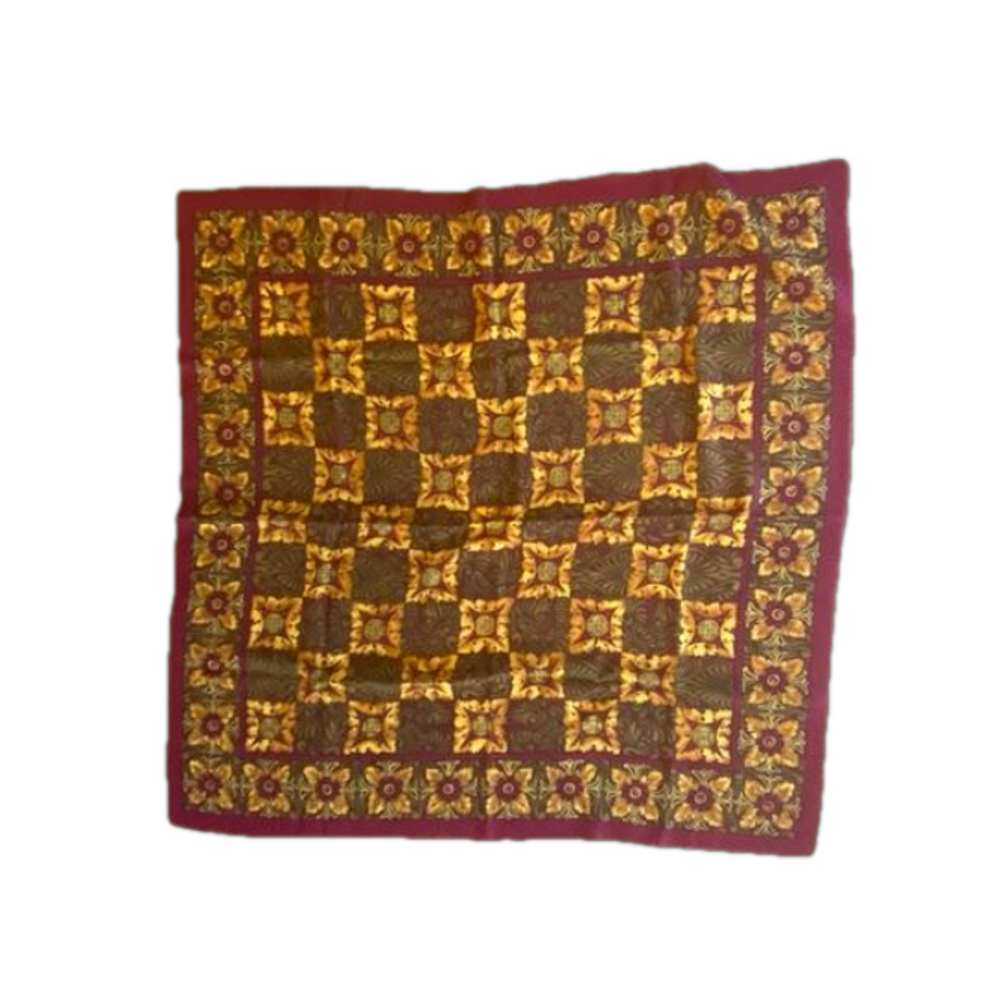 Floral print vintage EATON polyester square scarf from Italy